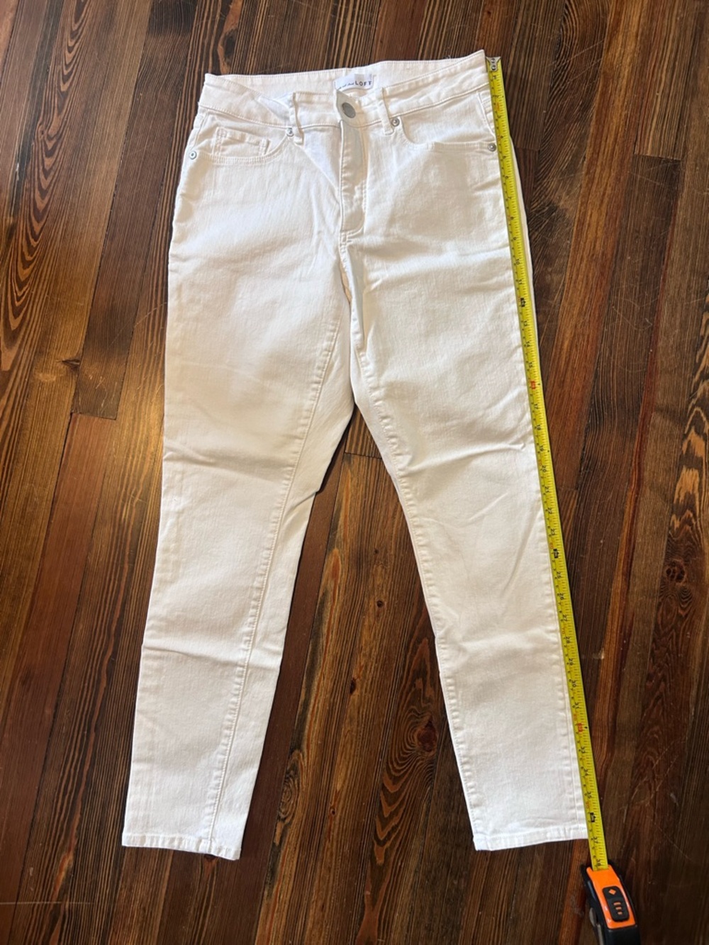 LOFT White High-Rise Slim Jeans